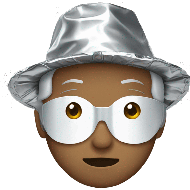 Person wearing a tin foil hat emoji