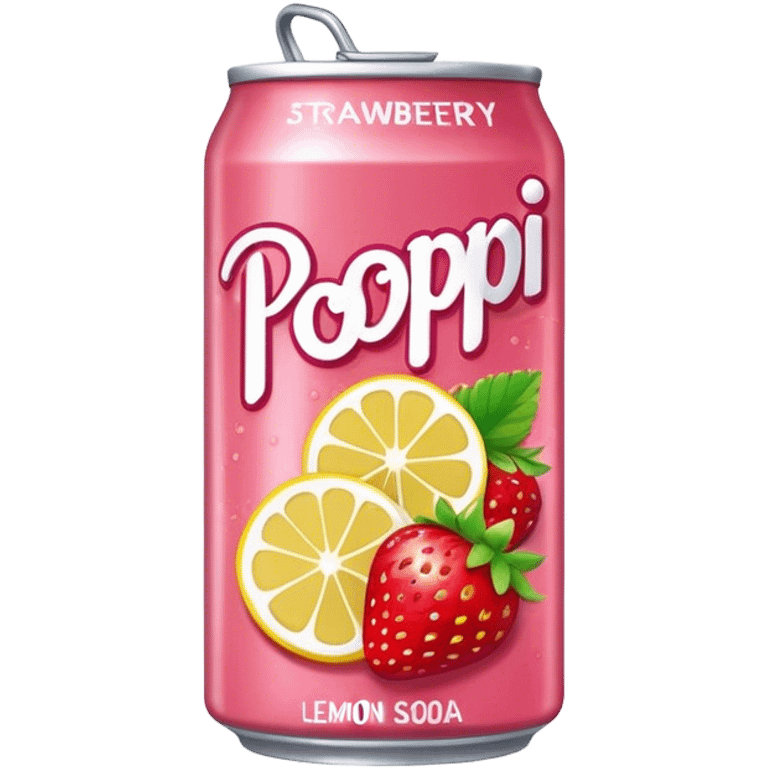 Poppi strawberry lemon soda can emoji