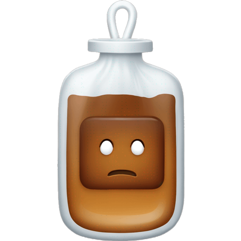 An IV bag filled with brown liquid. emoji