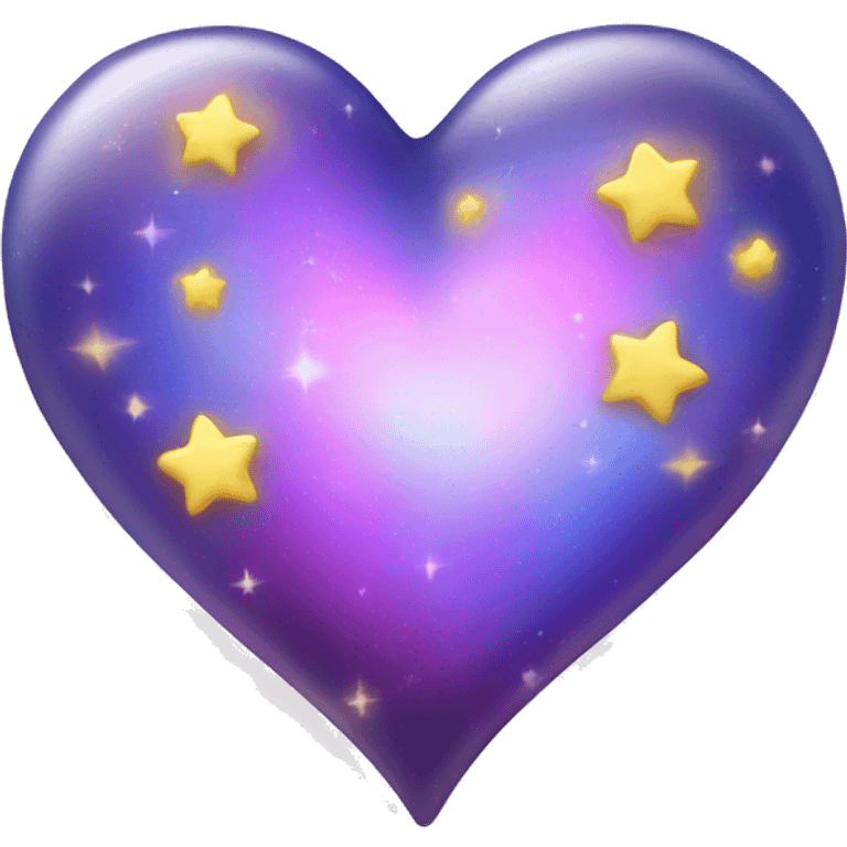 Iridescent heart with twinkle stars emoji