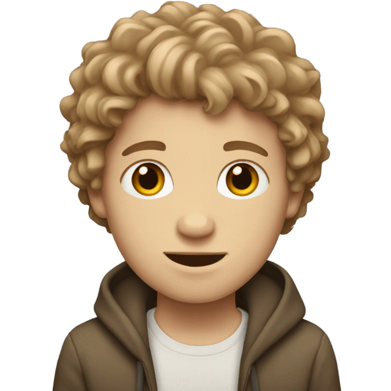 White boy, with light brown shaggy hair ebony emoji