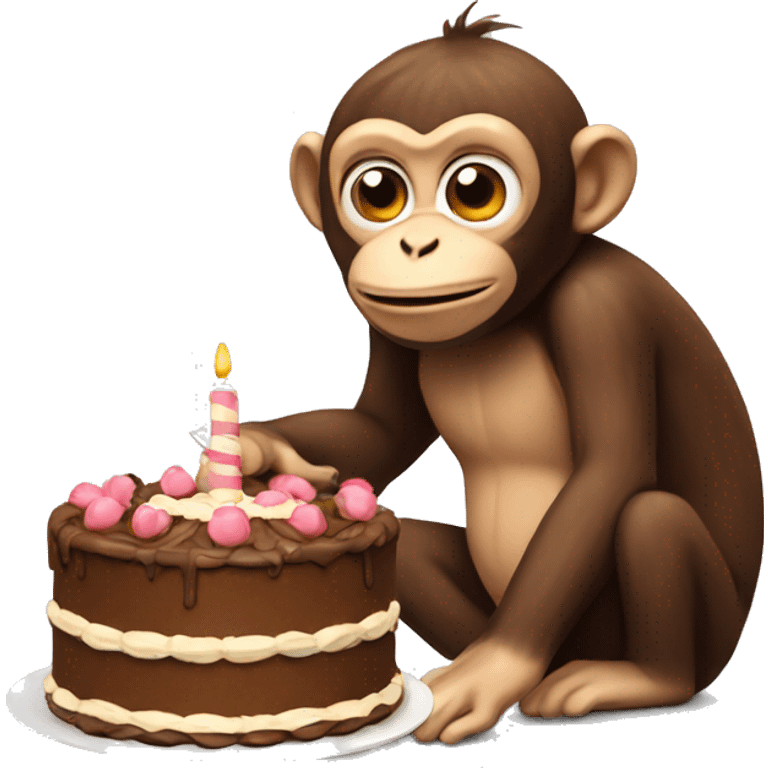 monkey with cake emoji