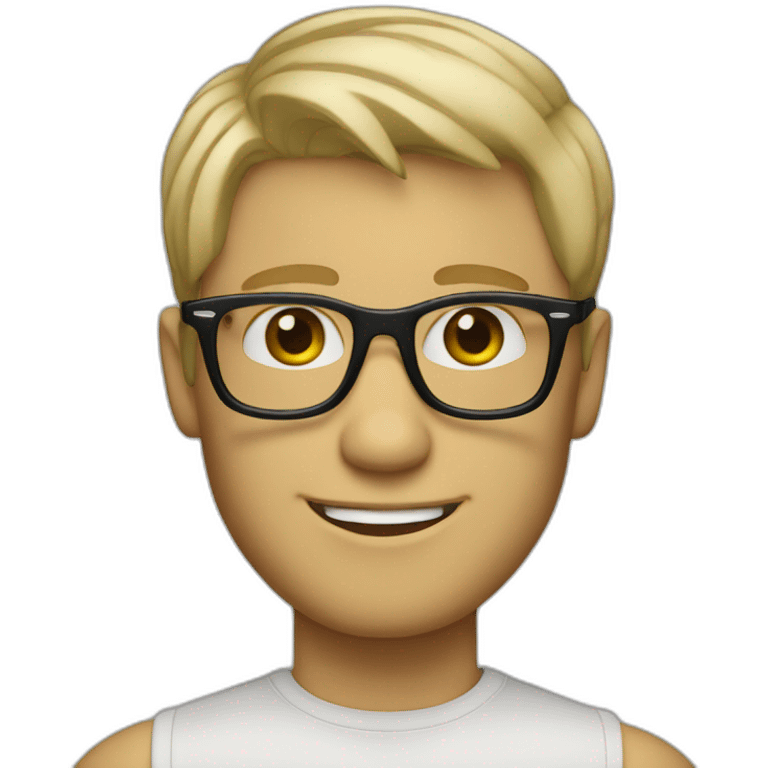 Flirty blond man with short hair and persol glasses emoji