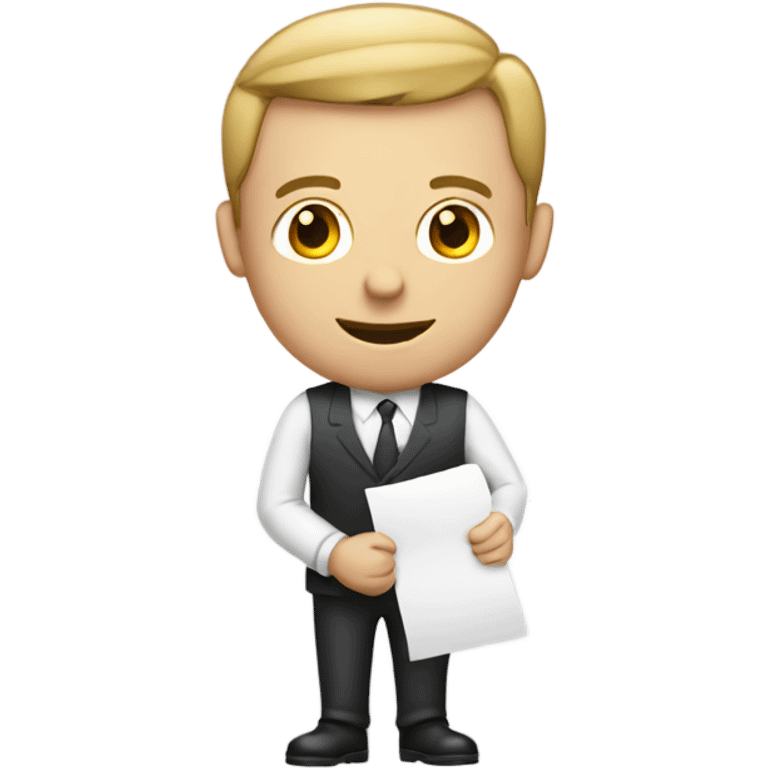 White man holding a resume emoji