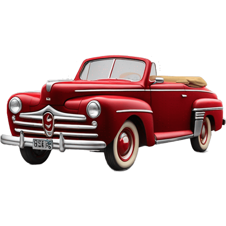 1948 Ford De Luxe convertible red greased lightning emoji