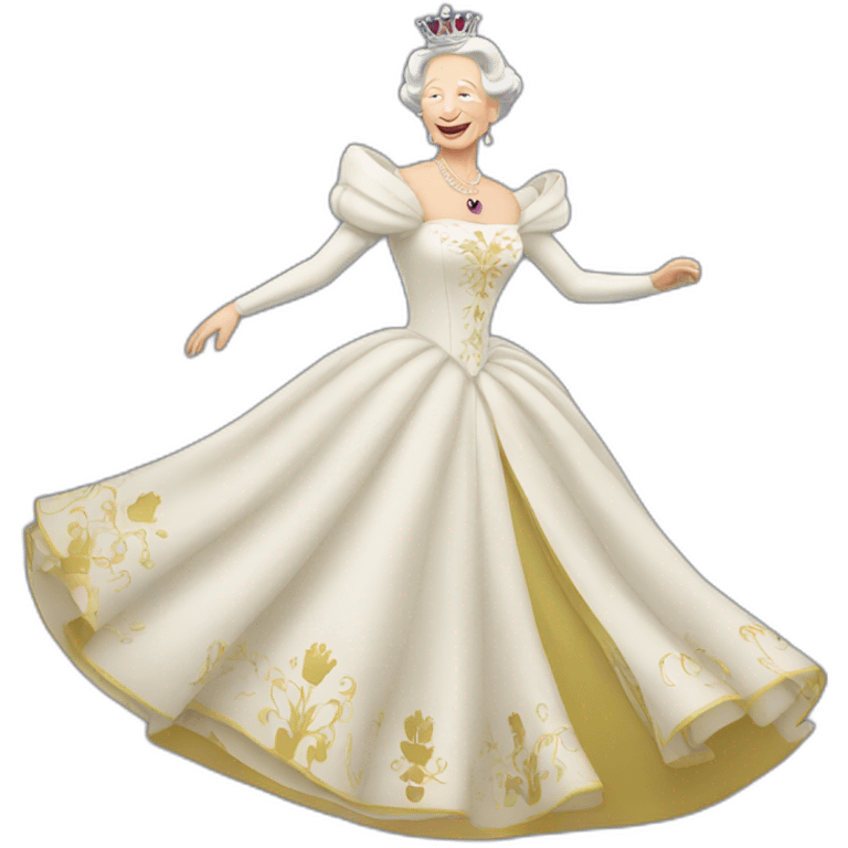 Queen Elizabeth dancing  emoji