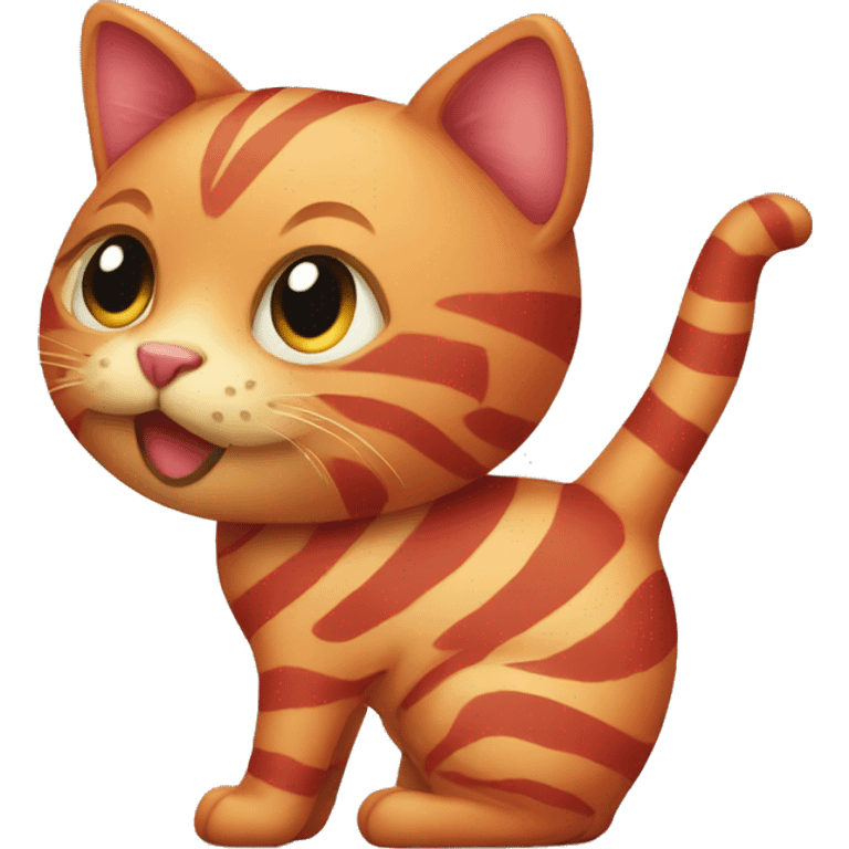 A red cat with stripes emoji