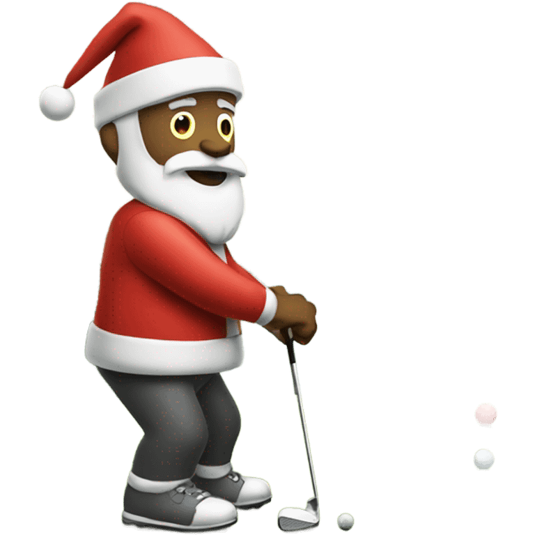 Santa golfing emoji