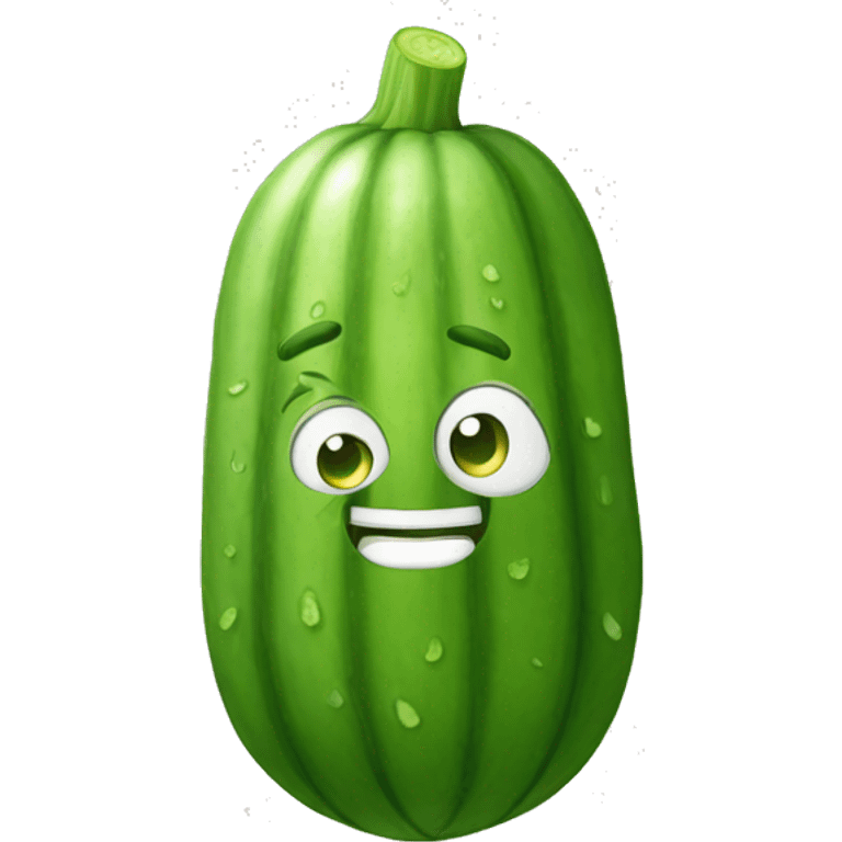 cucumber with cute face emoji