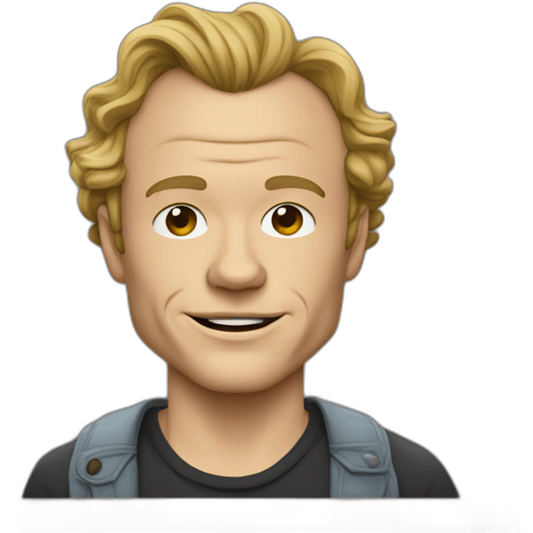 Heath Ledger cartoon wearing tee emoji