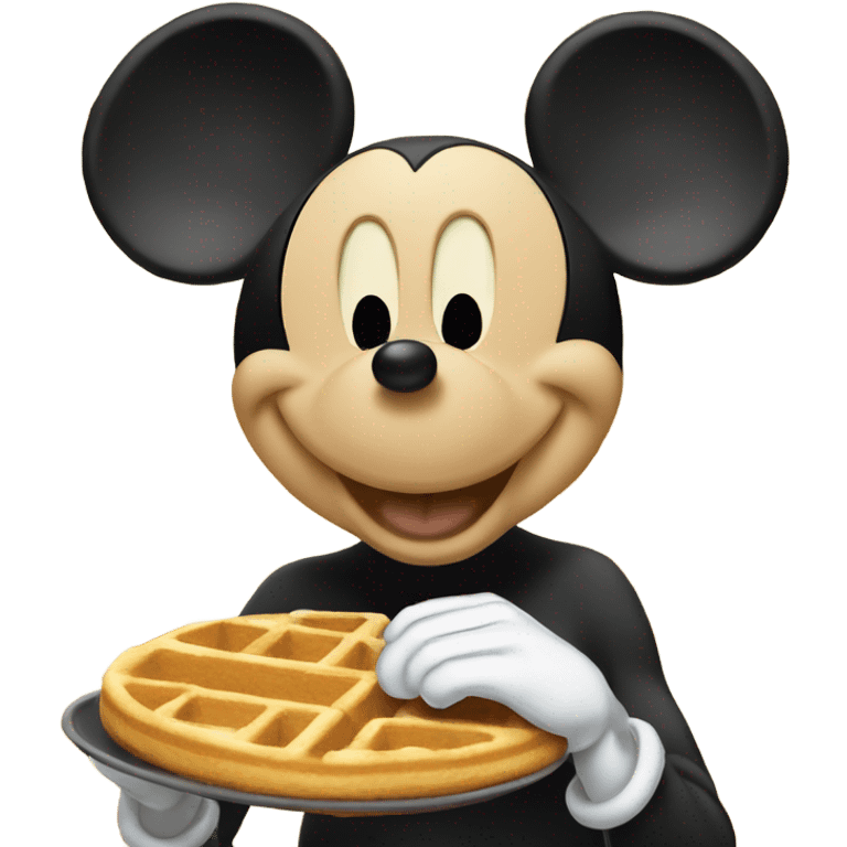 Mickey Mouse eating Mickey mouse waffles emoji