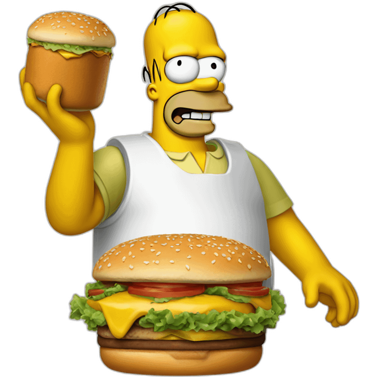 Homer Simpson with burger emoji