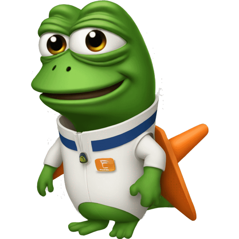 pepe with rocket  emoji