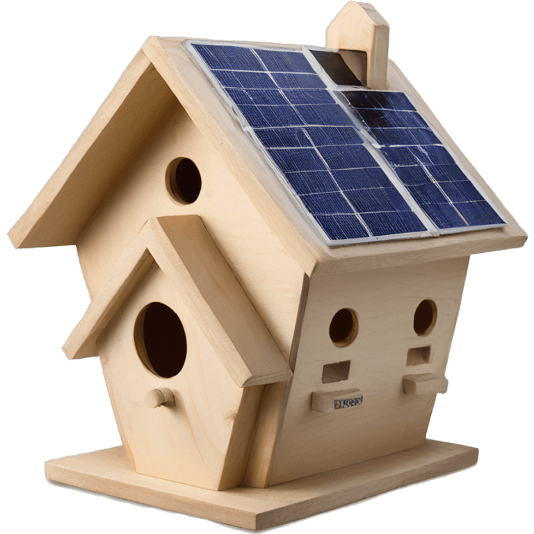 Apartment building shaped birdhouse for birds with solar lights  emoji