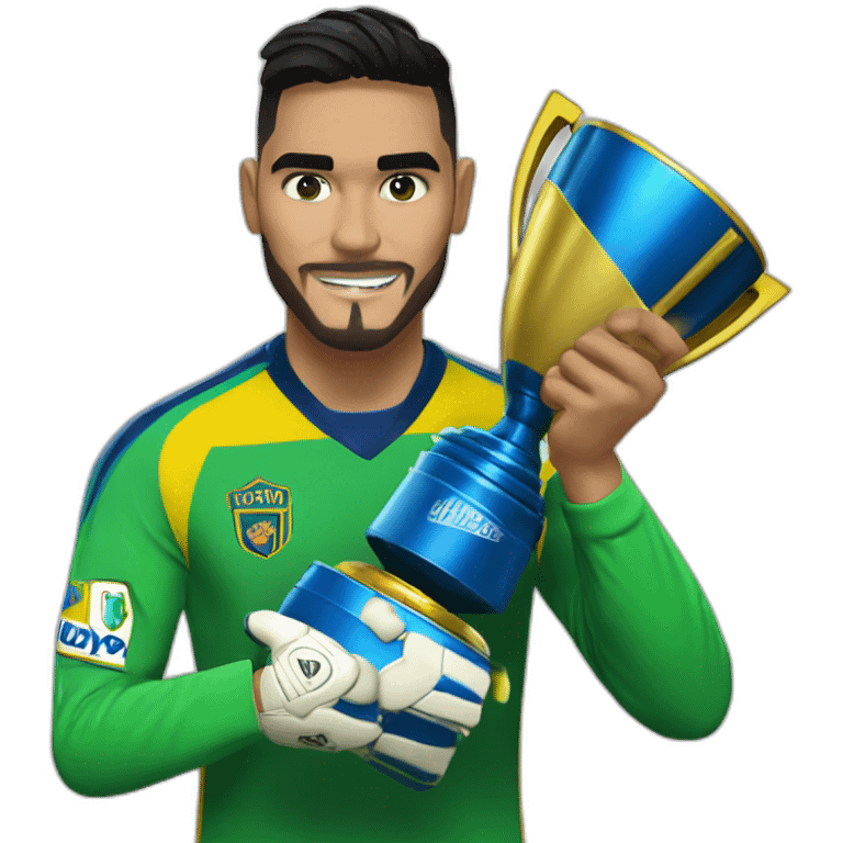 sergio romero boca juniors goalkeeper holding libertadores cup emoji