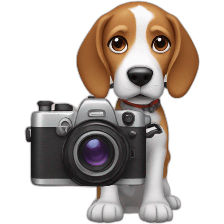 Beagle with camera  emoji