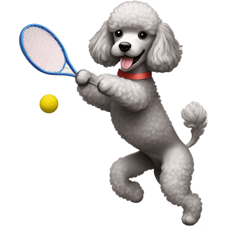 a poodle playing badminton emoji