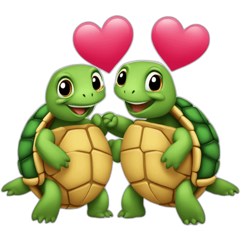 Deux Tortue qui fon l'amour emoji