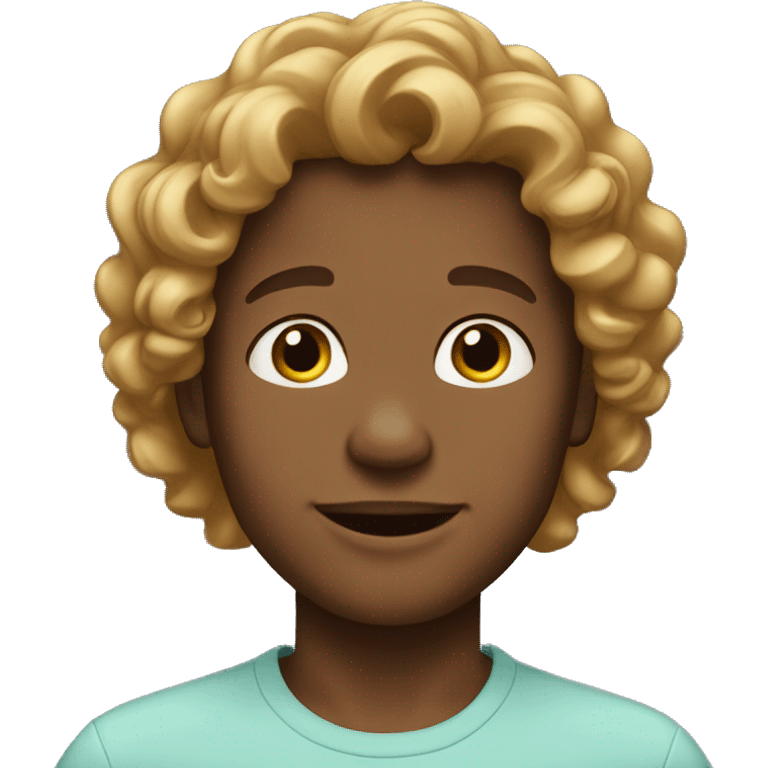 boy with caramel blond loose curls emoji