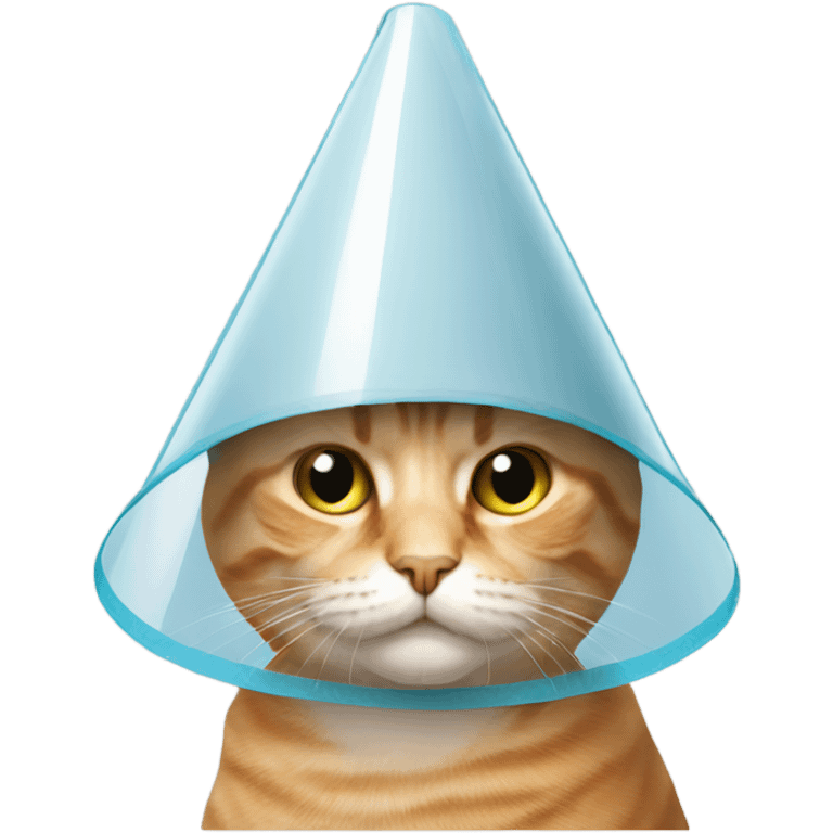 Cat wearing a protective cone emoji