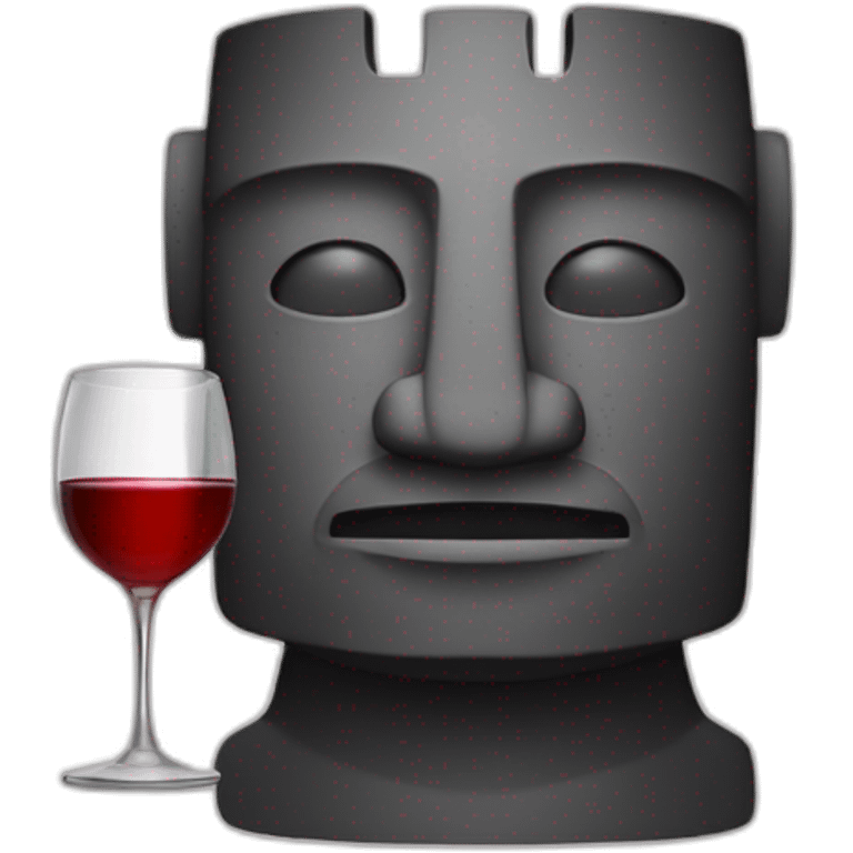 Moai head holding wine glass emoji