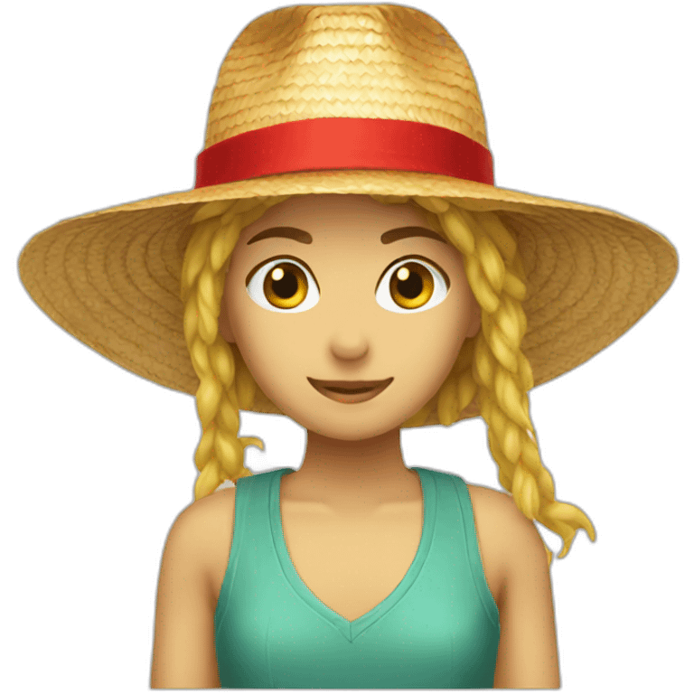 straw hat with a red headband emoji