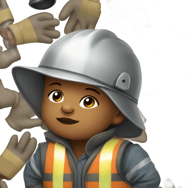 Baby with miner gear emoji