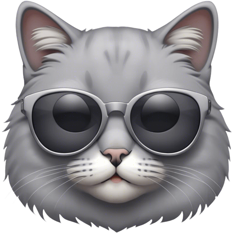 Grey Cat with sunglasses emoji