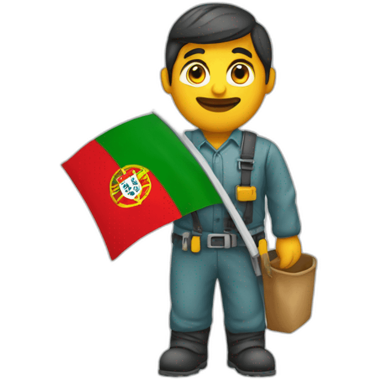 Portugese worker whit flag emoji