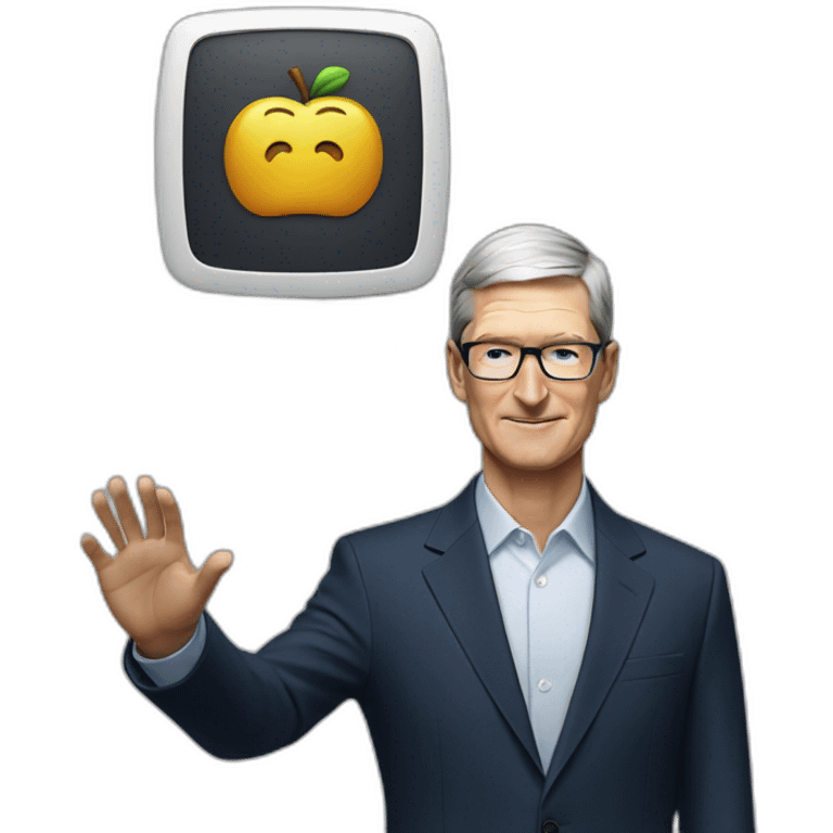 Tim Cook making presentation emoji