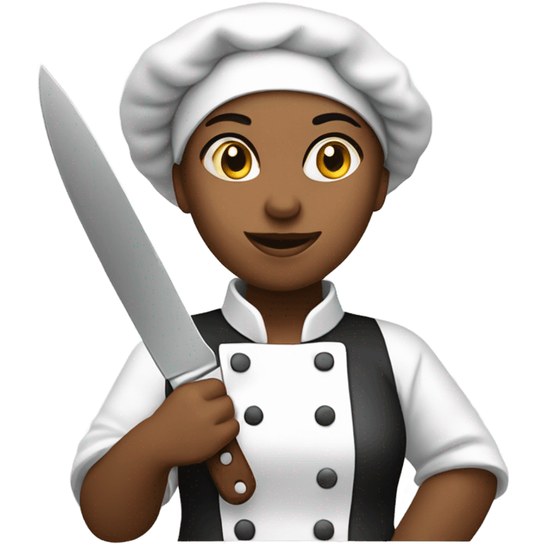 Chef girl with knife emoji