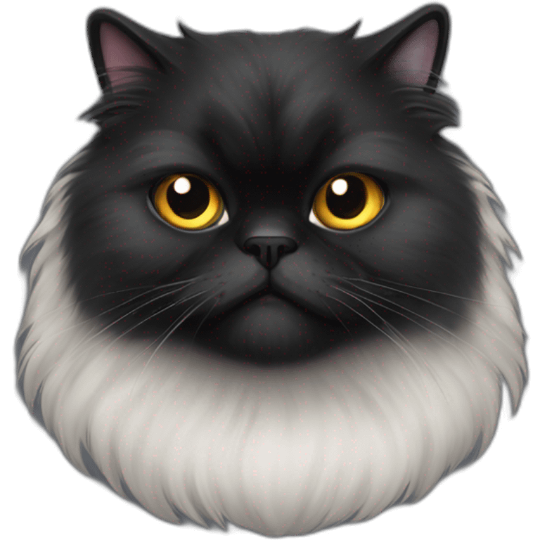 A very frustrated black persian cat rolling his eyes emoji