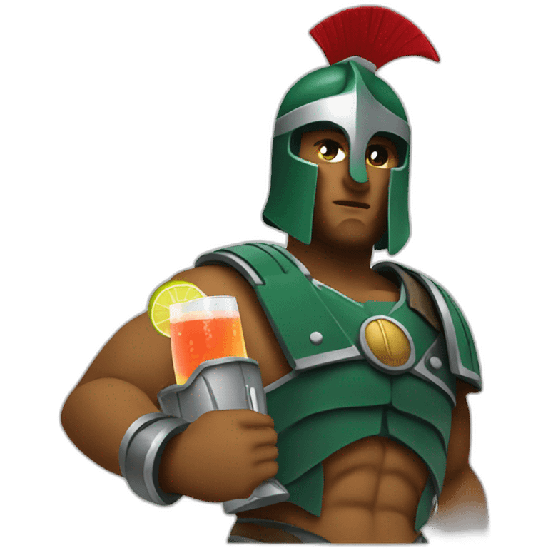 Spartans with a coktail emoji