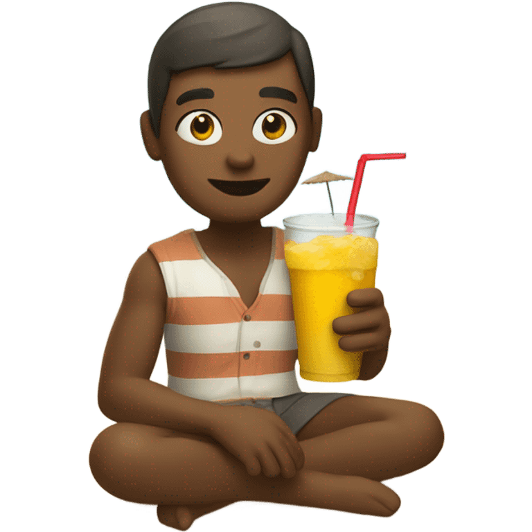 me on the beach drinking  emoji