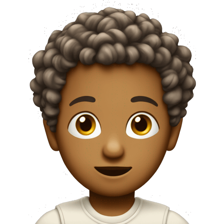 bambino di carnagione con capelli ricci  emoji