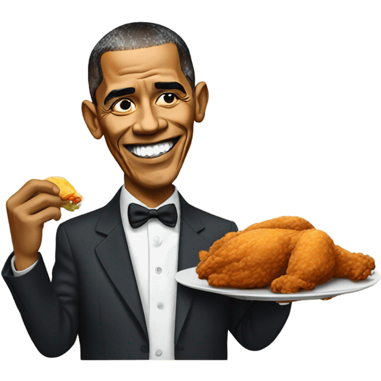 Obama eating chicken  emoji