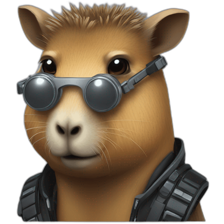 skeptical cyberpunk capybara emoji