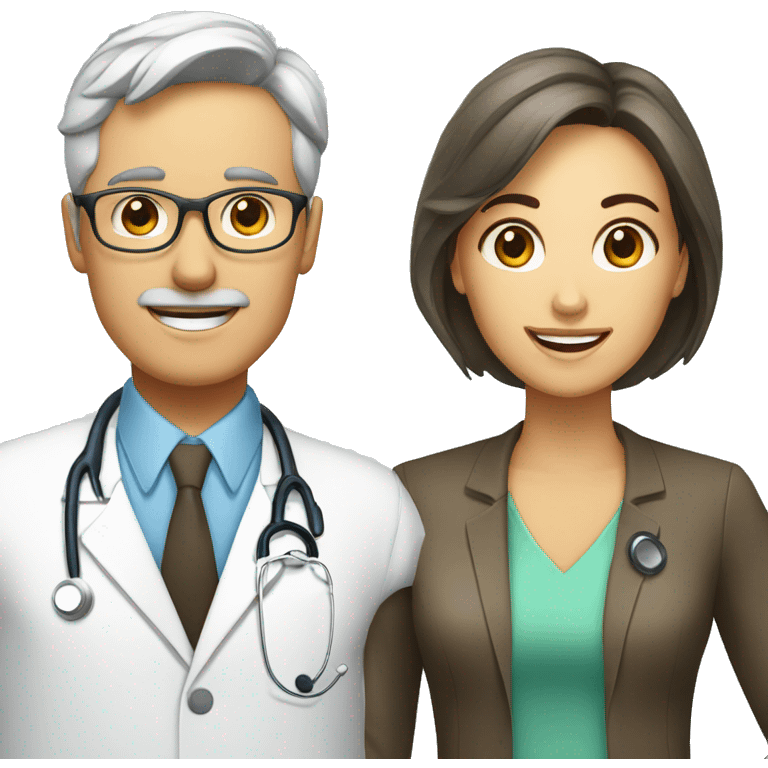 a male doctor and a female nutritionist emoji