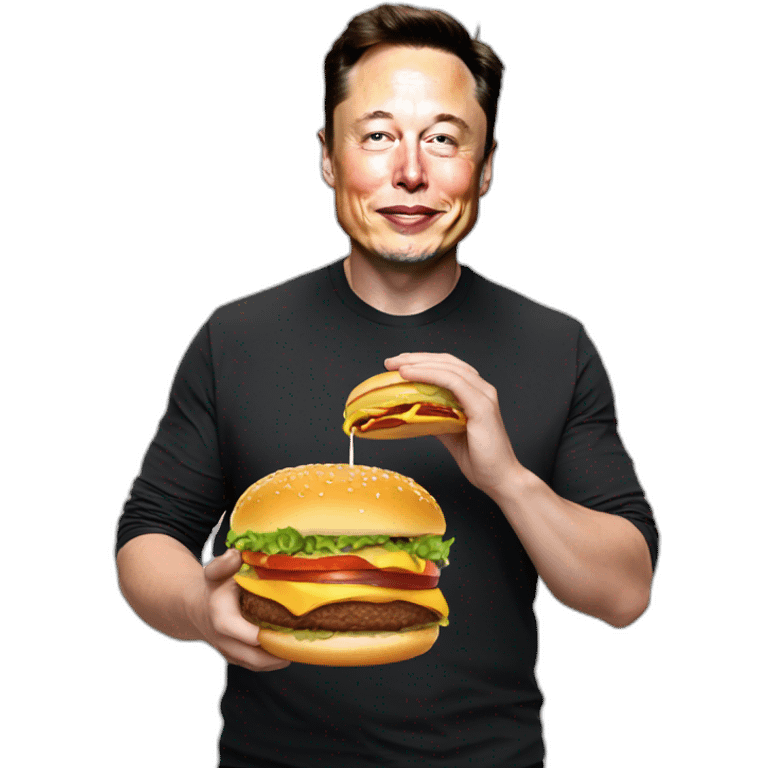 Elon musk eating a burger emoji