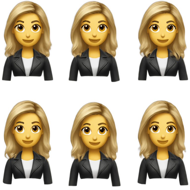 Crear un emoji de un blazer de cuero negro estilo hailey baldwin, con detalles realistas como bolsillos. emoji