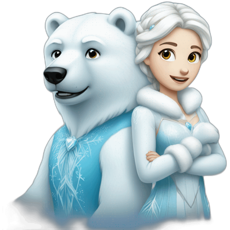 ice princess with a polar bear emoji