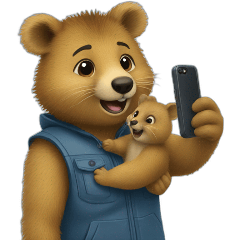 person taking selfie with quokka emoji