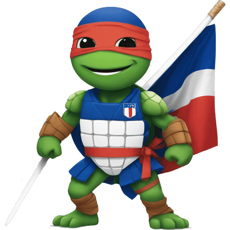 Ninja turtle Mbappe with France flag on emoji