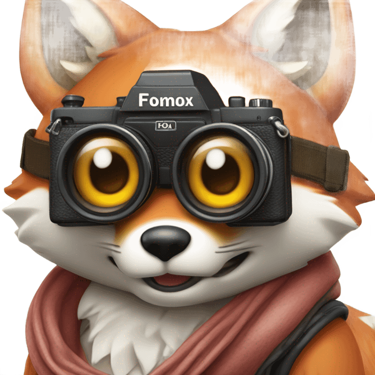 photorealistic detailled kawaii fox taking photo with canon 1DX emoji