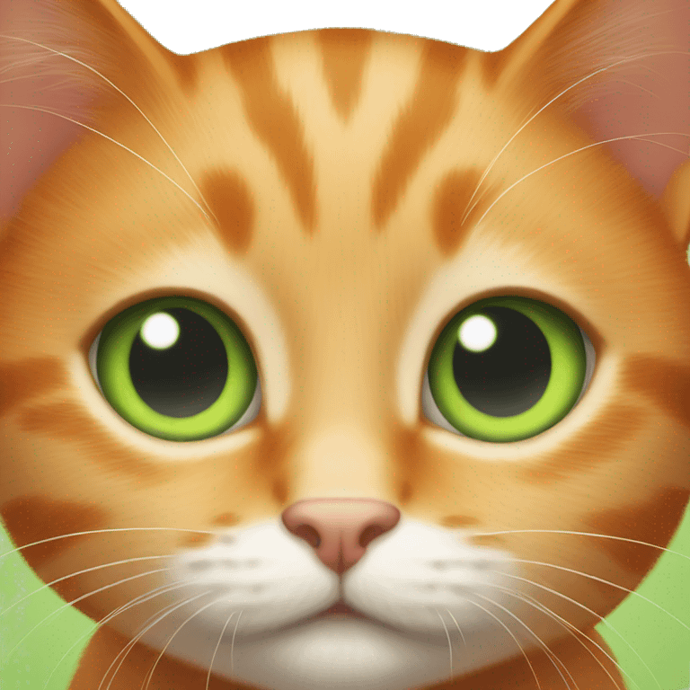 Orange cat with a green eyes baby cat emoji