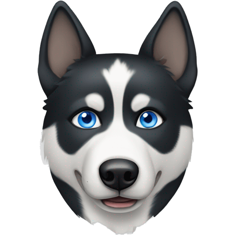 black white husky with one blue eye emoji