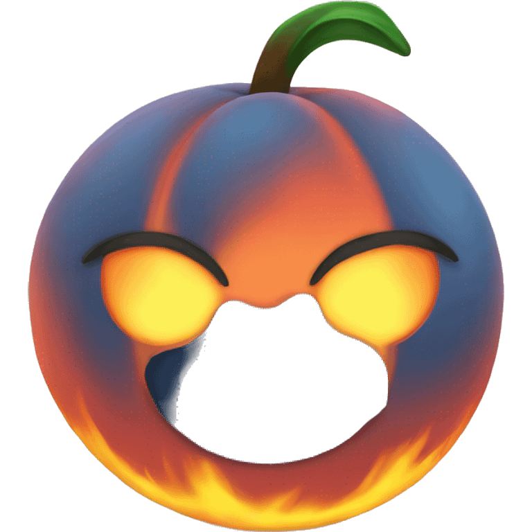 peach emoji on fire emoji