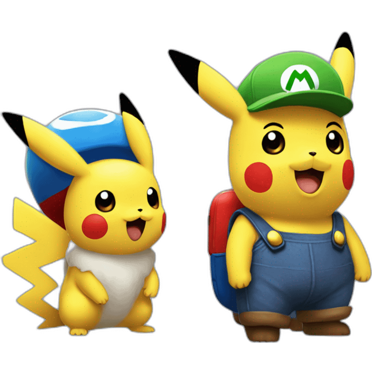 Pikachu et mario emoji