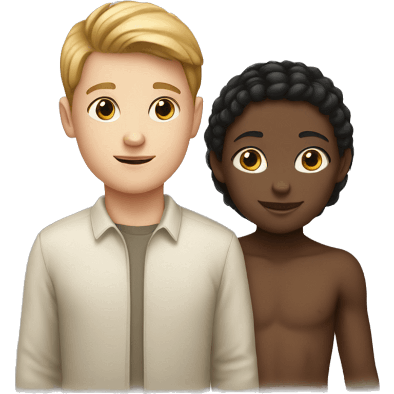 white boy and a white girl with brown skin kid( 3 people) emoji