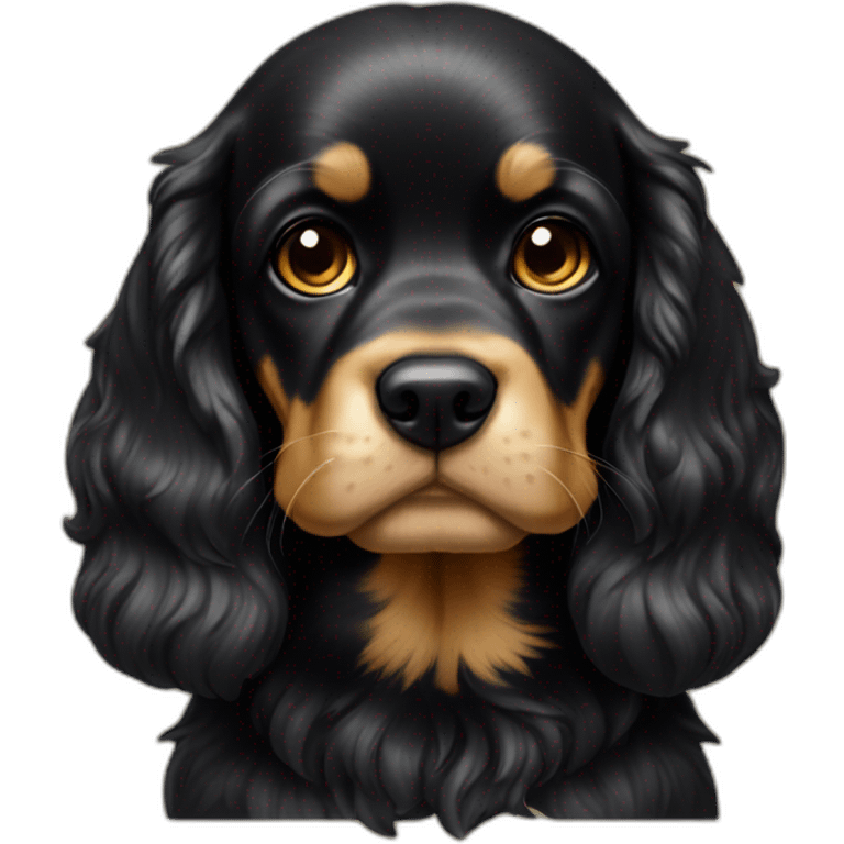 Black and gold cocker two emoji